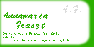 annamaria fraszt business card